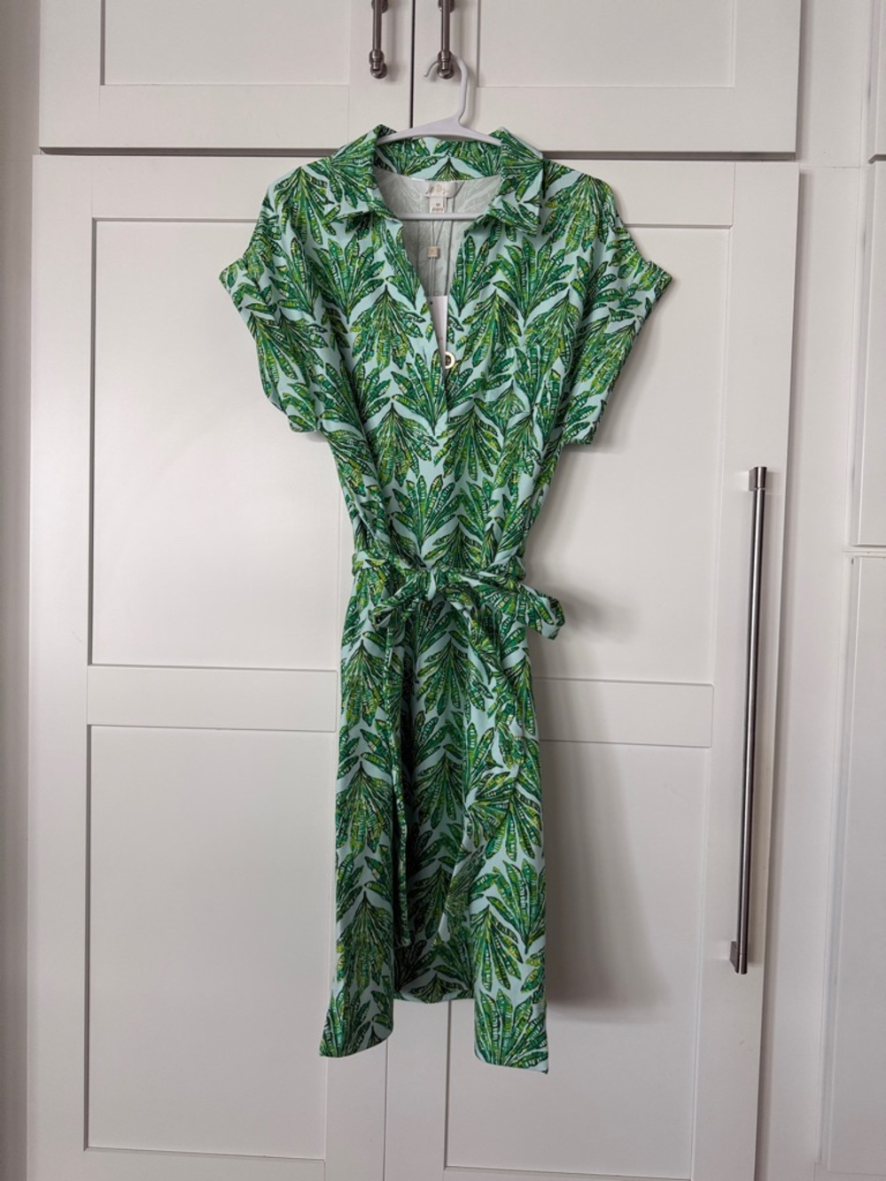 Lilly Pulitzer Green Leaf-Print Shirt Dress